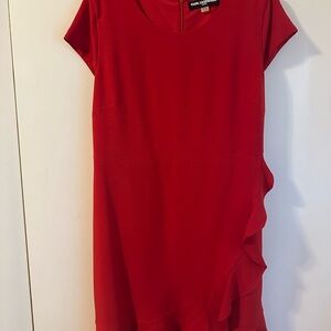Karl Lagerfeld Red Ruched Sheath Mini Dress